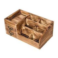 Viðarskrifborðsskipuleggjari með skúffum